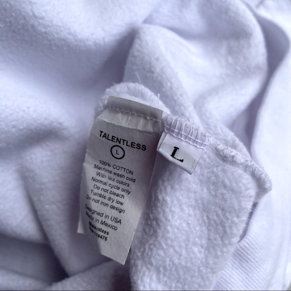 TALENTLESS WHITE WOMENS HOODIE W/ZIP  SIZE:XL - Picture 5 of 7